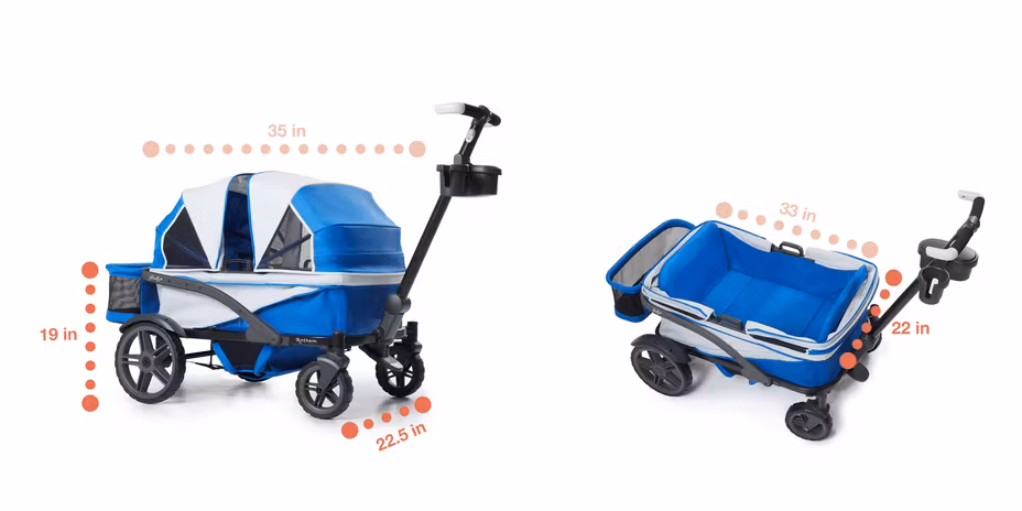 Gladly Family Anthem4 ICS All-Terrain (4 Seater) Stroller Wagon - Neon Indigo