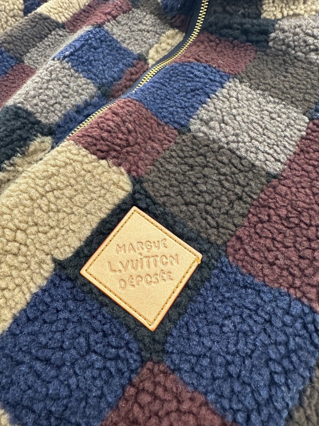 LV  Contrasting plaid plush jacket