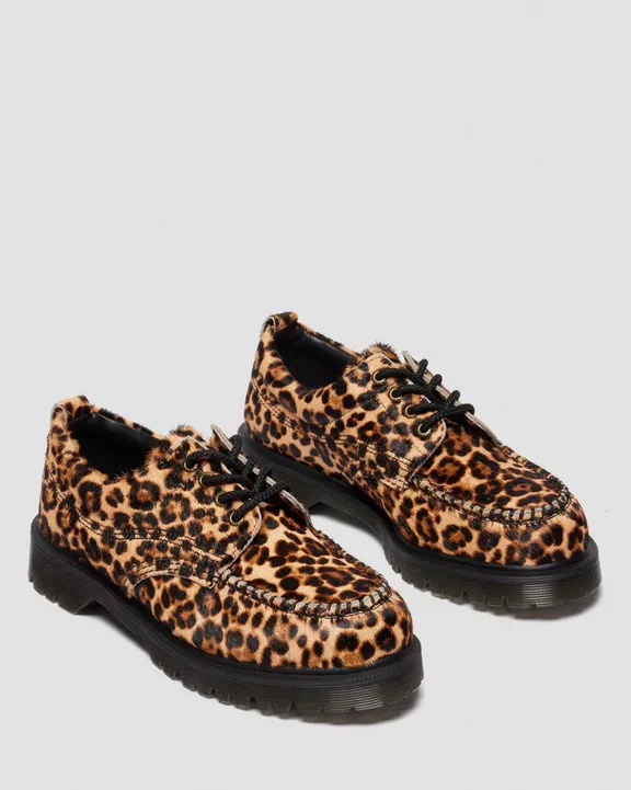 LOWELL LEOPARD PRINT MOC TOE SHOES