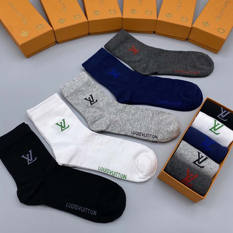 Set of 5 Pairs of Cotton Breathable Crew Socks WZ-924000239