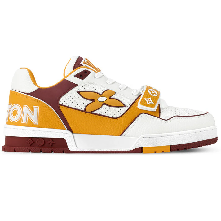 L.V  Trainer Yellow Velcro Strap Sneaker