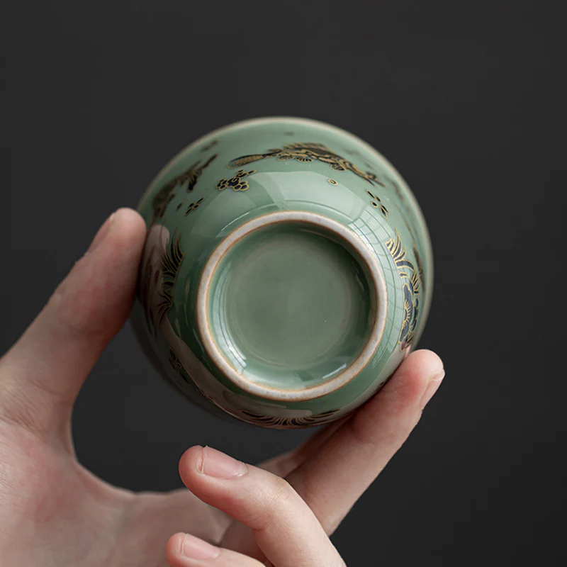 Butterfly Flower Lotus Koi Fish Plum Blossom Ceramic Teacup Kung Fu Tea Cup 100ml