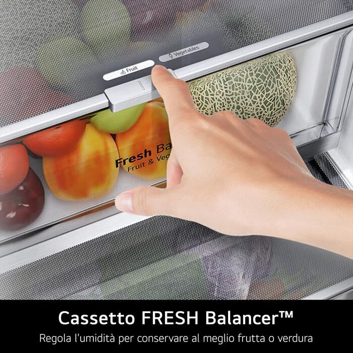 LG - Frigorifero combinato GBBW726CEV Classe C 465lt-Nero