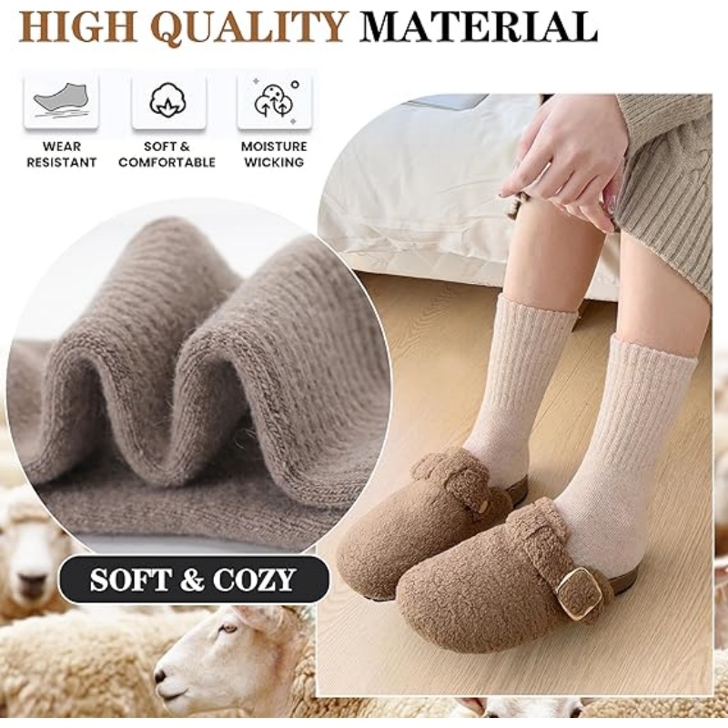 5 Pairs Womens Merino Wool Socks