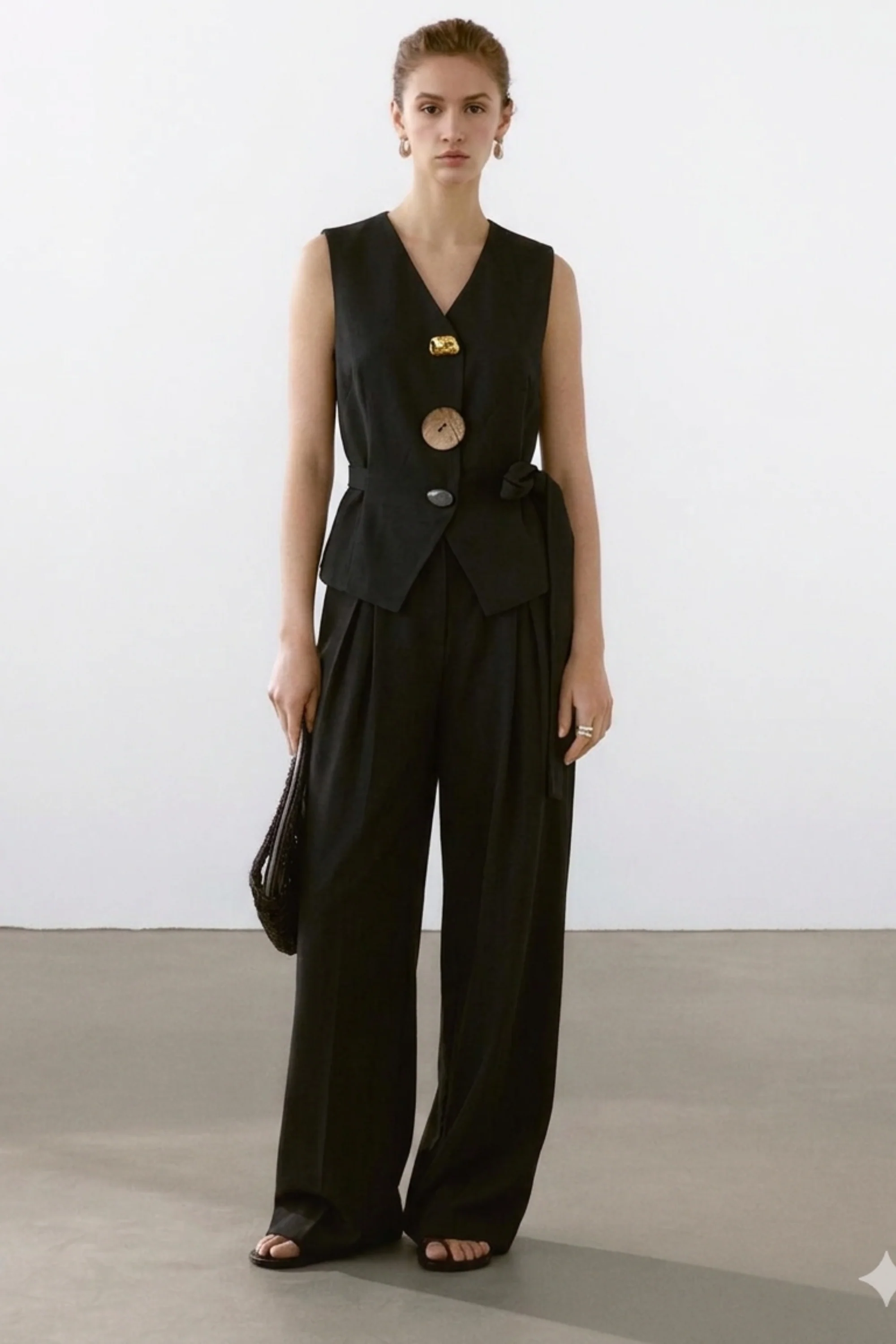 Monaco Noir Buttoned Co-ord