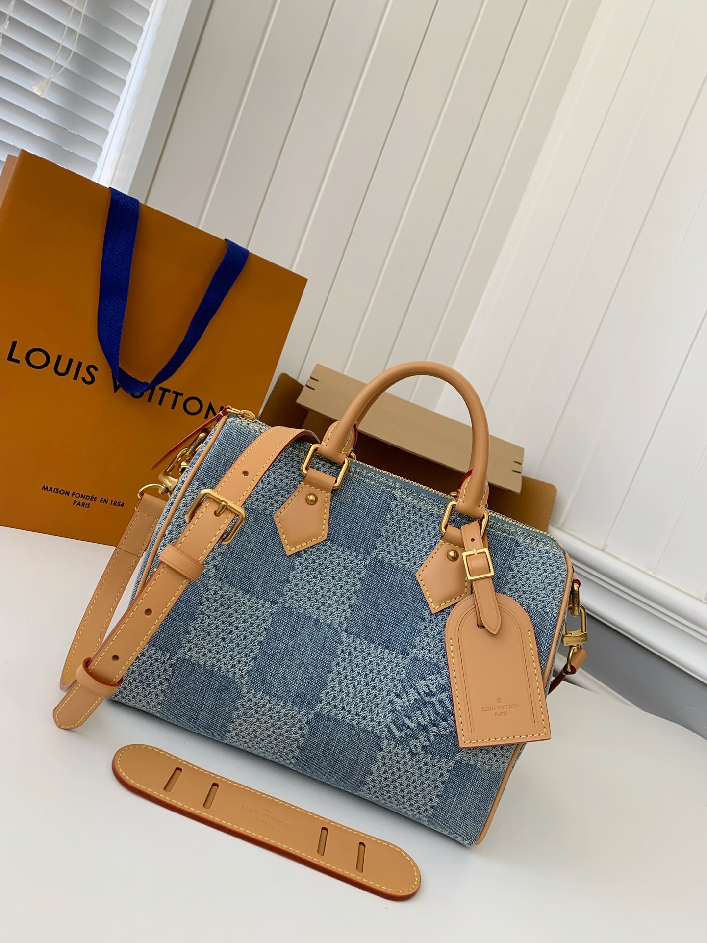 LV The new SPEEDY 25bandouli ère tannin denim handbag  N40700  Size：25*15*15cm
