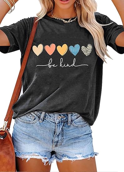 AERLEN Womens Graphic Tees Short
