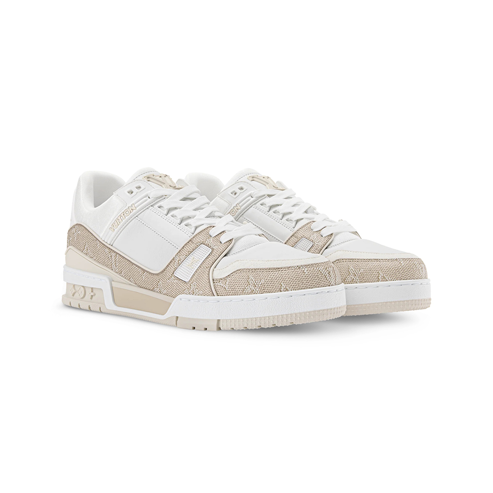 LV  Trainer Beige Monogram Leather Sneaker