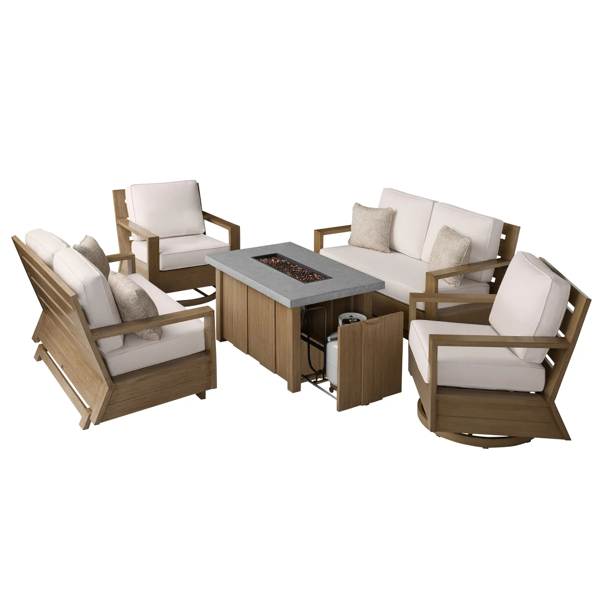 Agio Valmar 5-piece Outdoor Patio Fire Seating Set