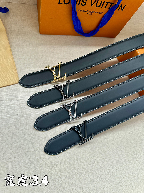 Fashion Top quality Adjustable steel Buckle 3.4cm Wide Real Leather Belt PD-862084