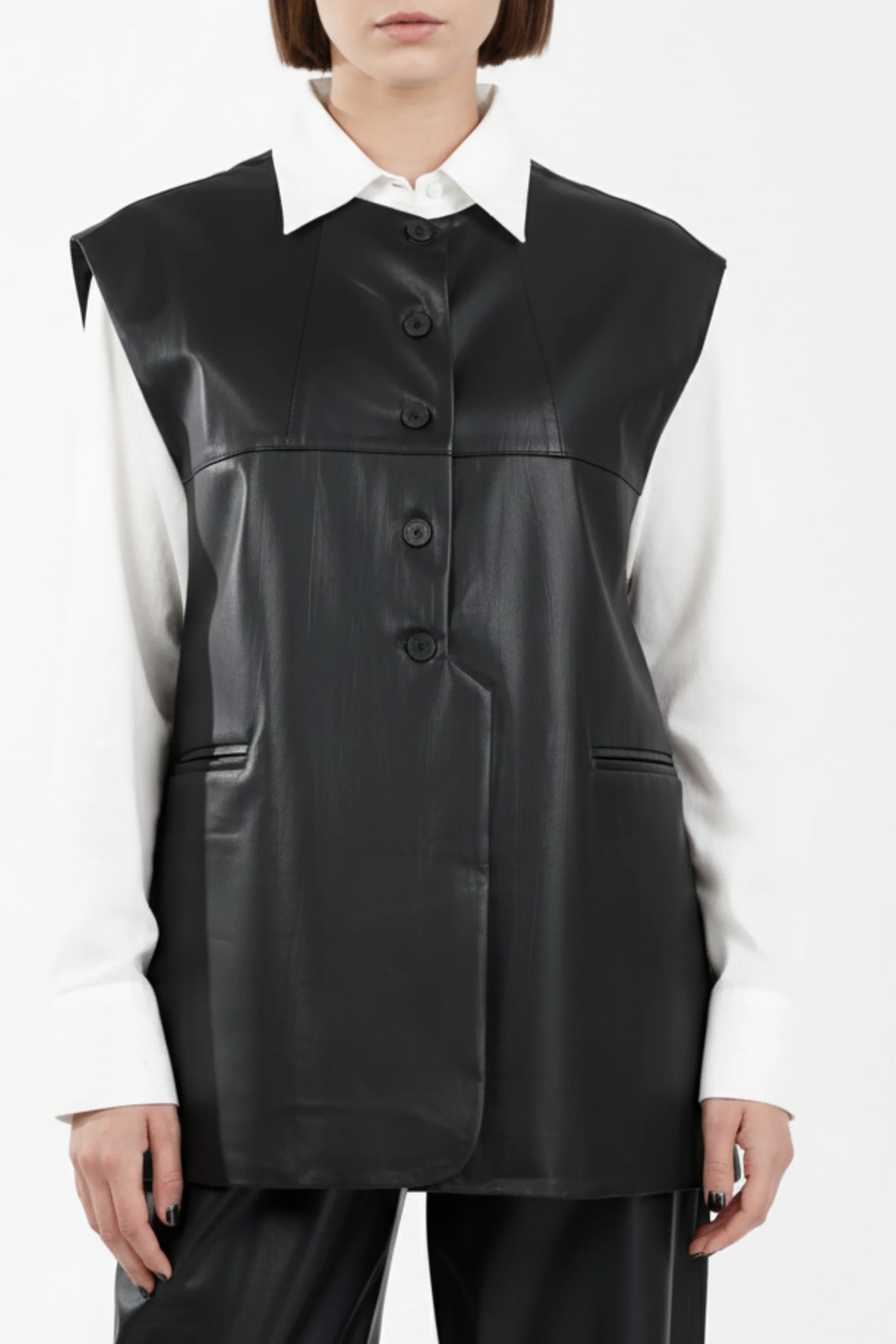 Blackout Blaze Leather Waist Coat
