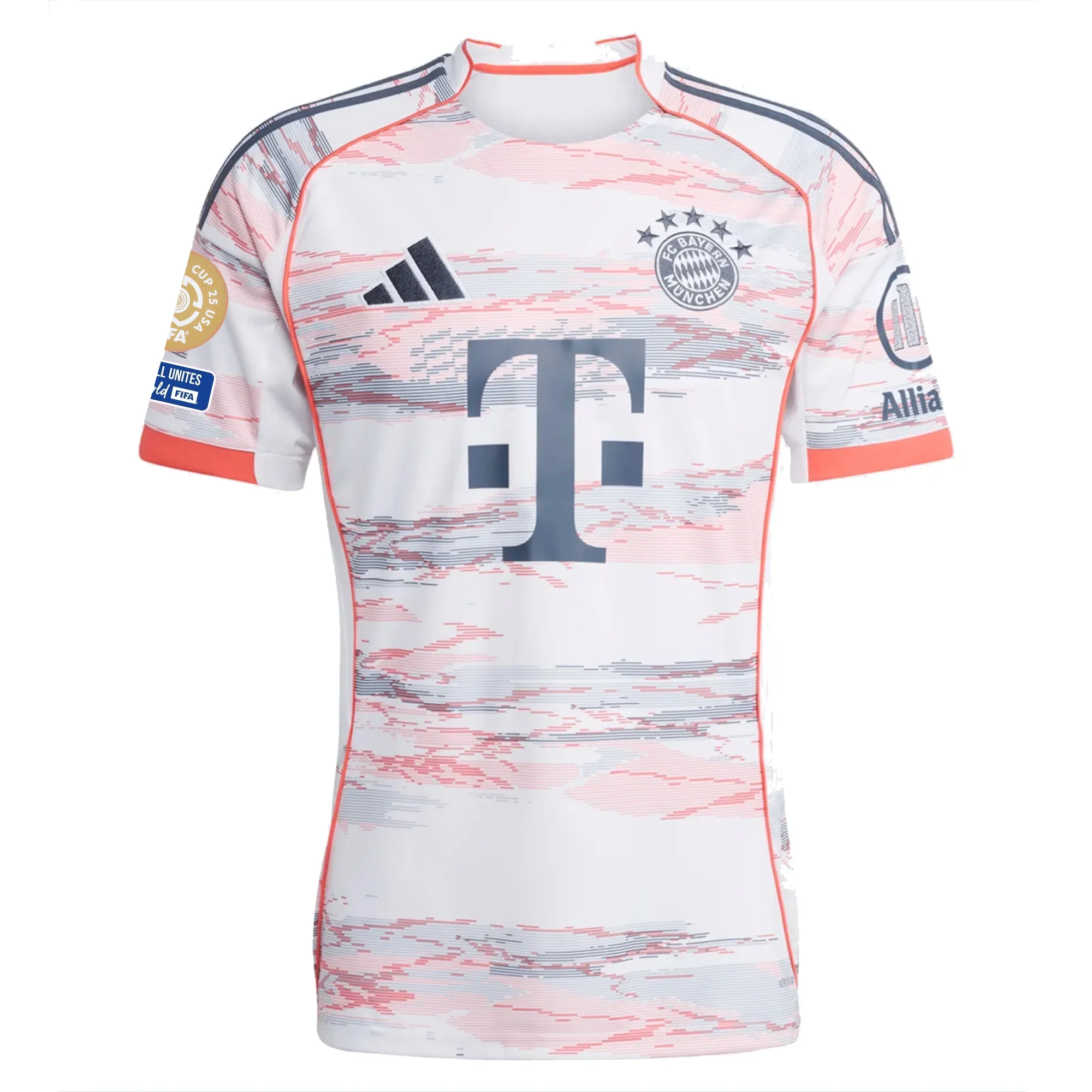adidas Bayern Munich Harry Kane Away Jersey w/ Club World Cup Patches 25/26 (White/Red)