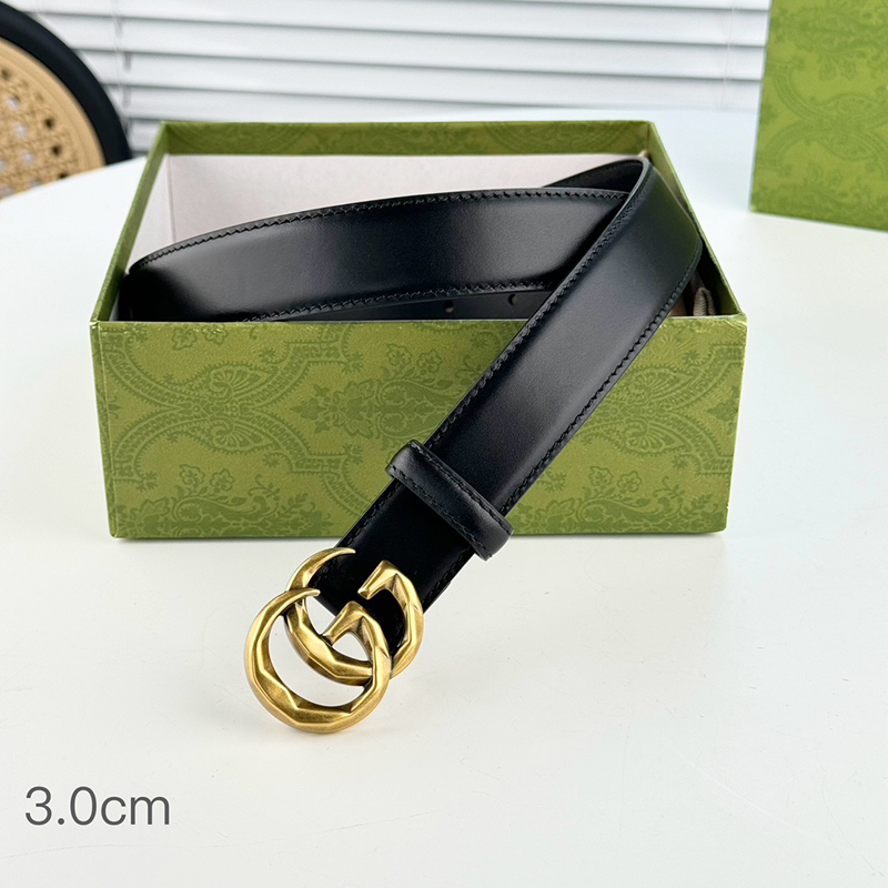 Fashion Top quality Golden Buckle Wide-3cm Real Leather Belt PD-862101