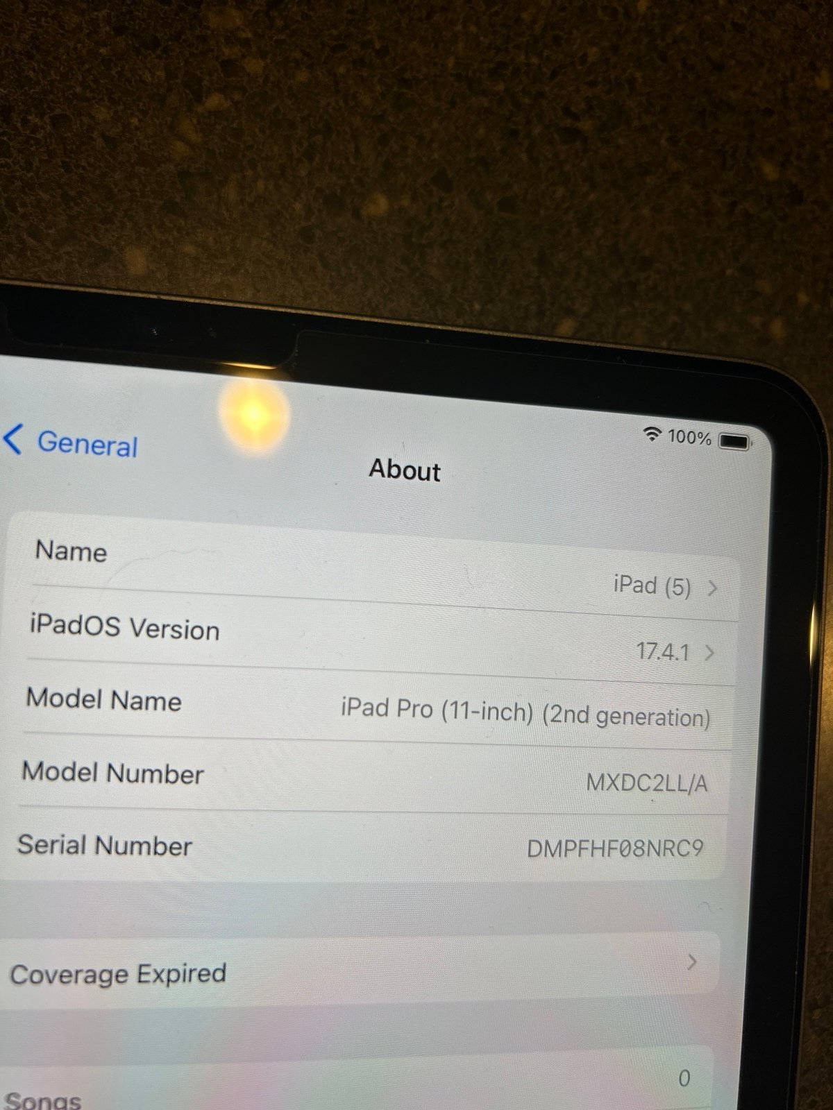 iPad Pro 11 inch 2nd gen 5F37