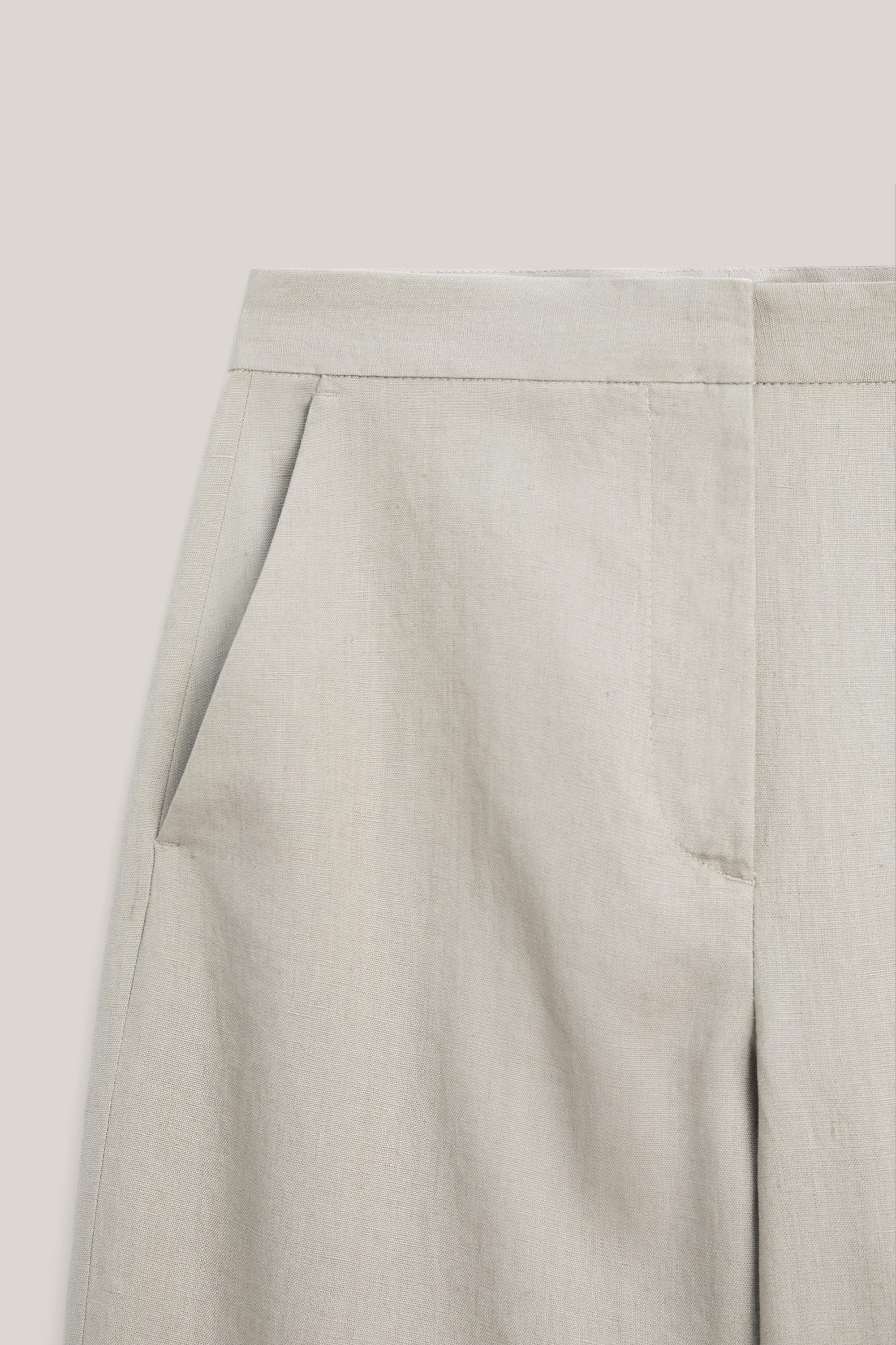 Pantalón traje detalle cintura lino - LIMITED EDITION