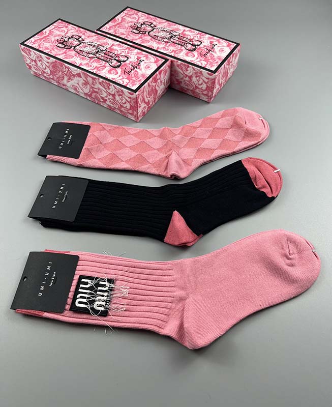 Set of 3 Pairs of Cotton Breathable Crew Socks WZ-924000242