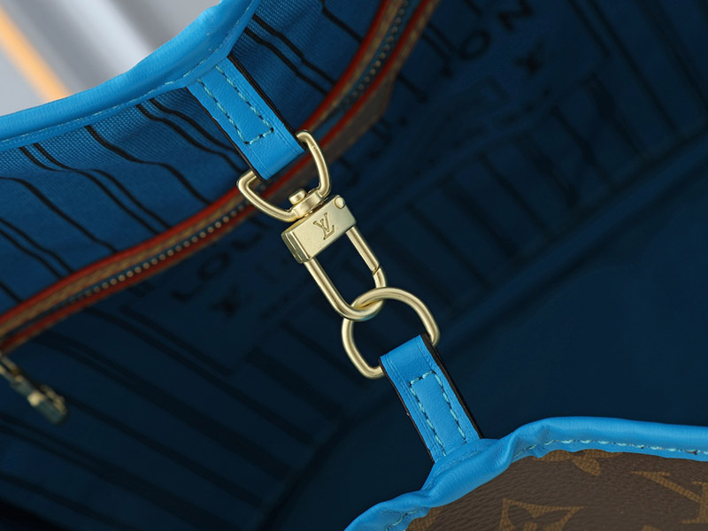 12.6″x11.4″x6.7″ Leather Brown Prints Blue Linning Double-sided available Tote bag BB-921469