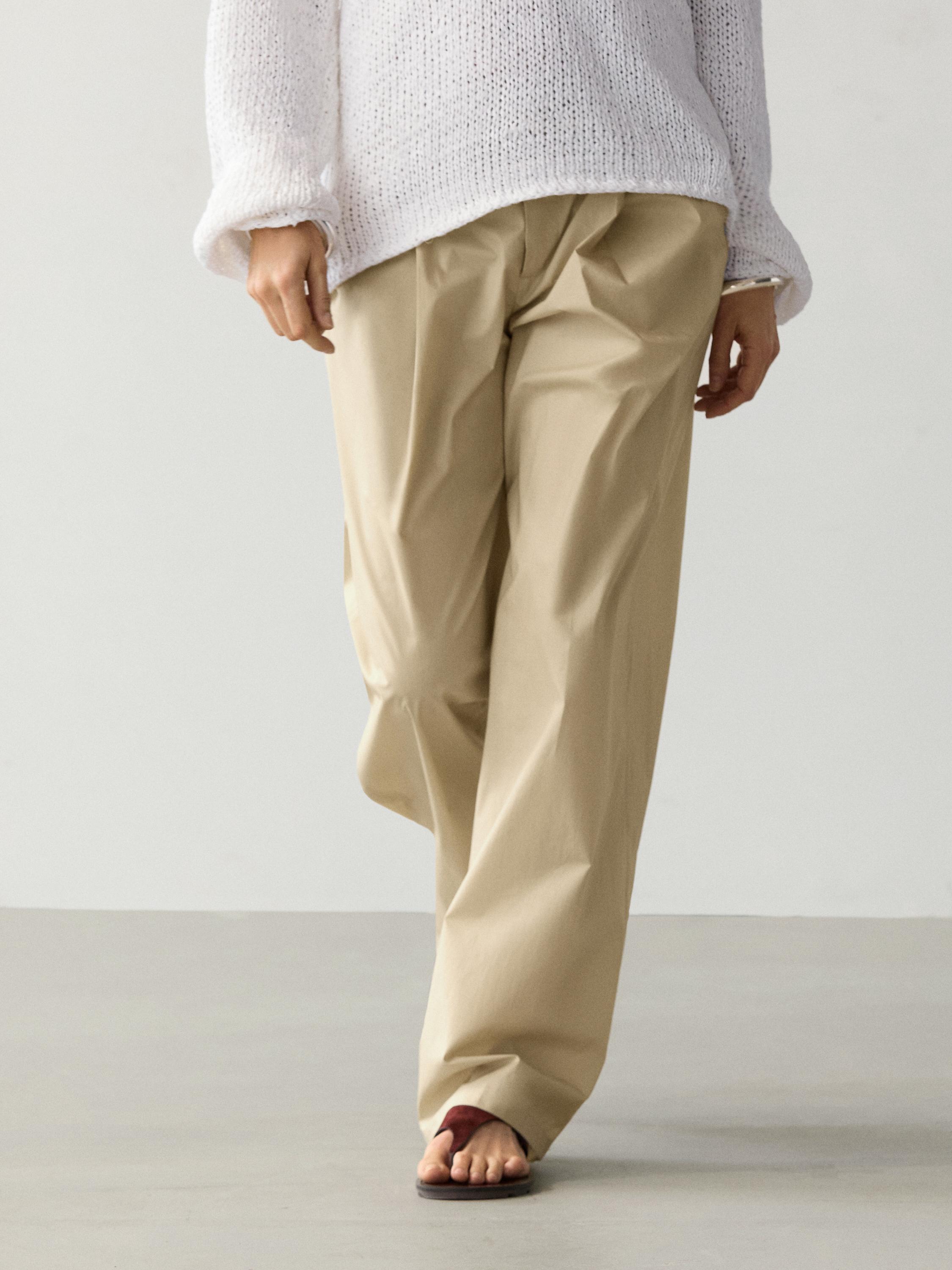 Pantalón wide leg algodón