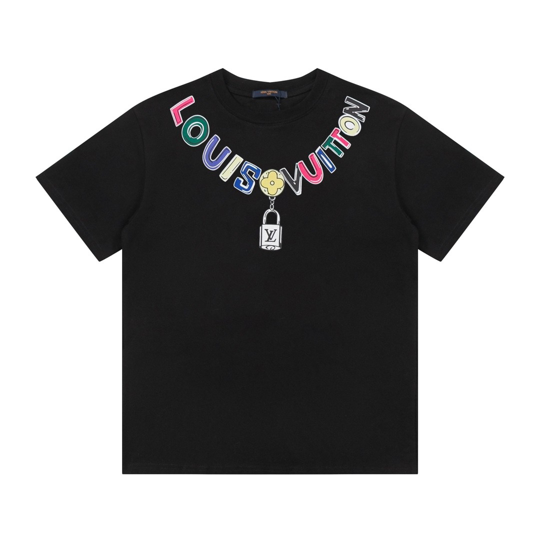 LV Logo lettering T-shirt with 23SS neckline