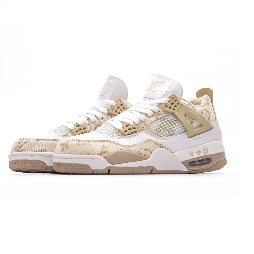 NK Air Jordan 4 Retro X Lois Vuton  Monogram Beige NNL24111210