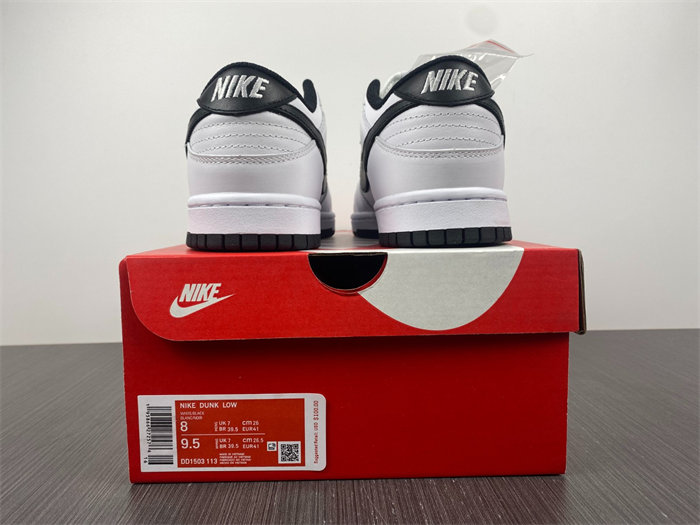 NK Dunk Low White Black DD1503-113