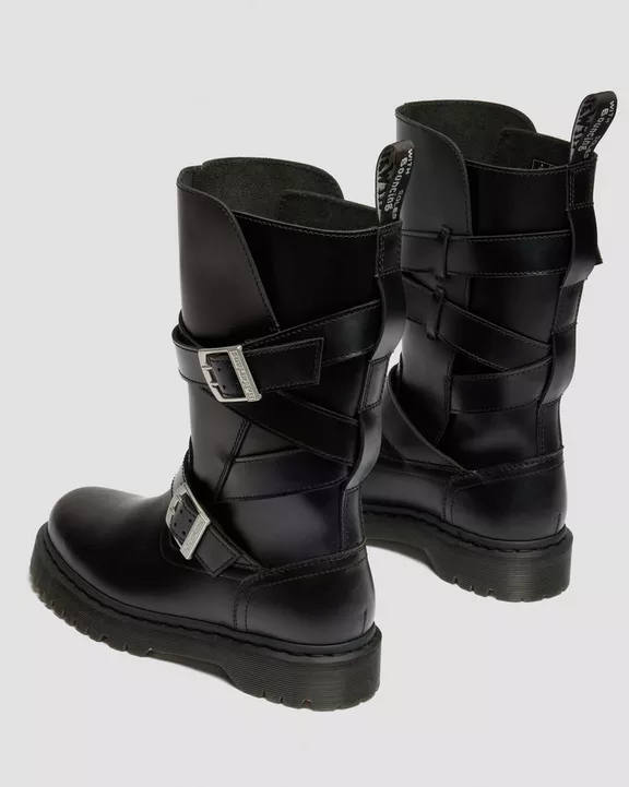 Anistone Two Strap Leather Biker Boots