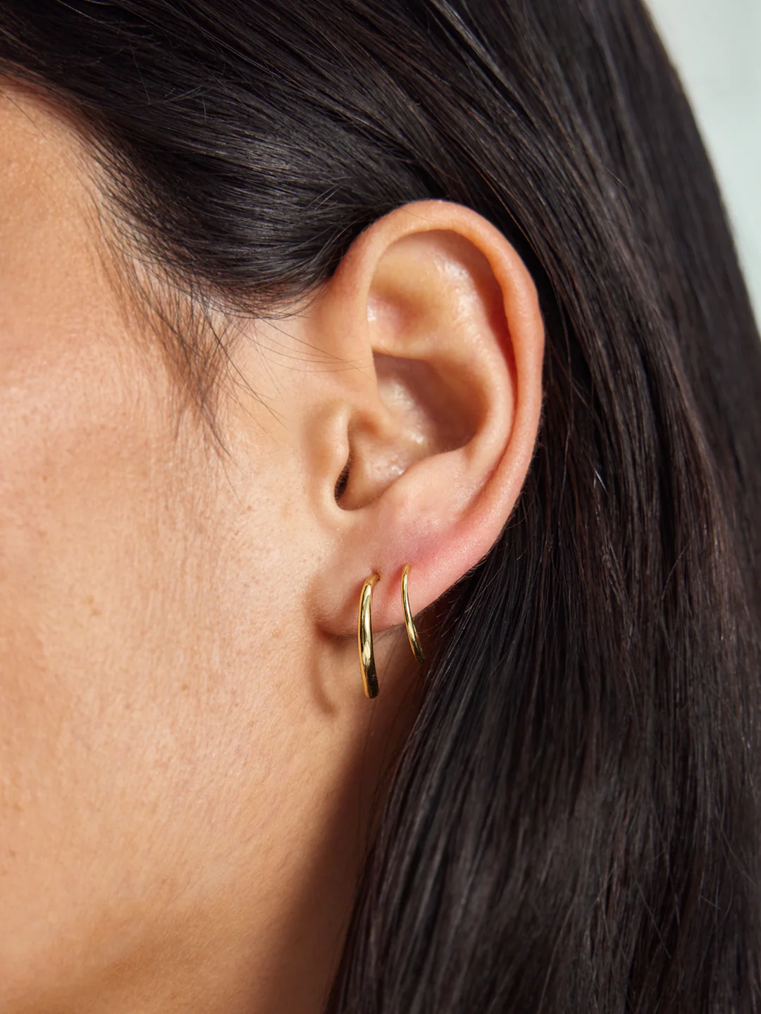 Gold Double Hoops