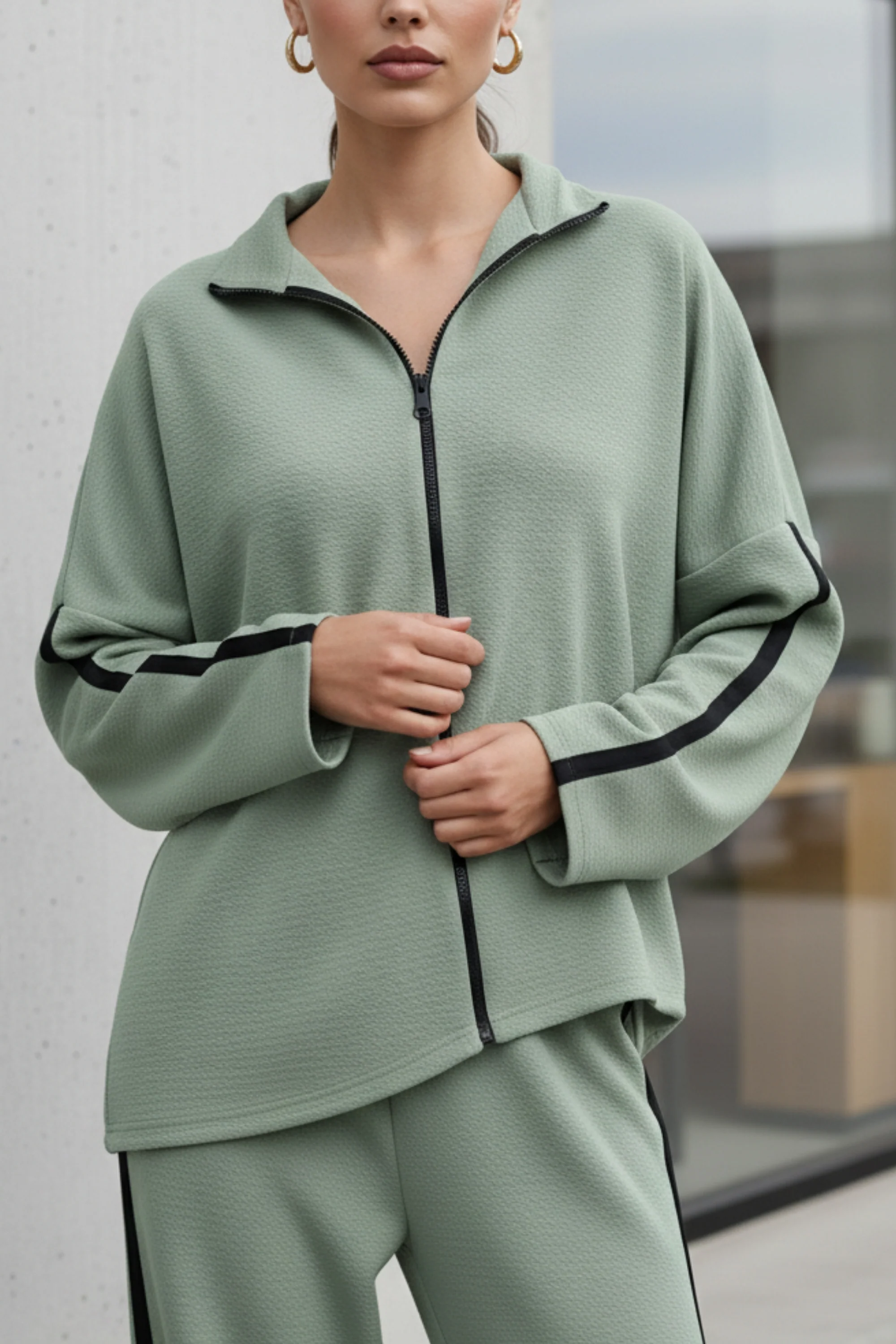 Sea Green Zippered Coord Set