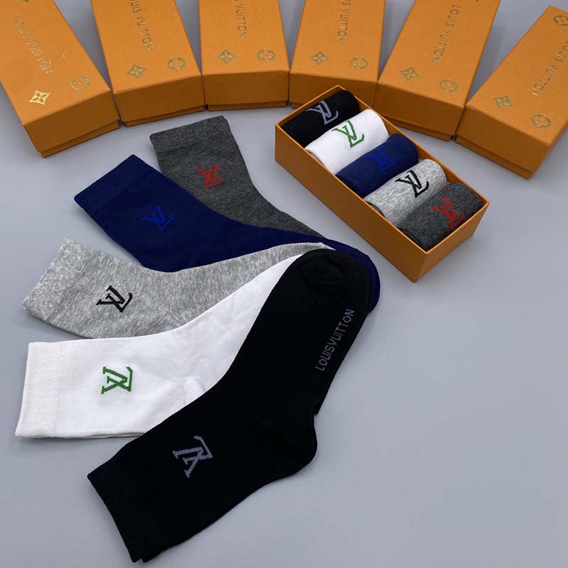 Set of 5 Pairs of Cotton Breathable Crew Socks WZ-924000239