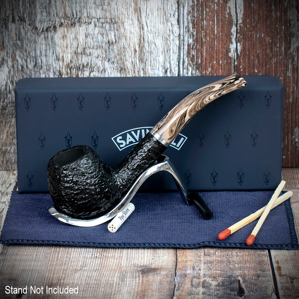 Savinelli Morellina Rustic Black 636R - 6mm Briar Pipe