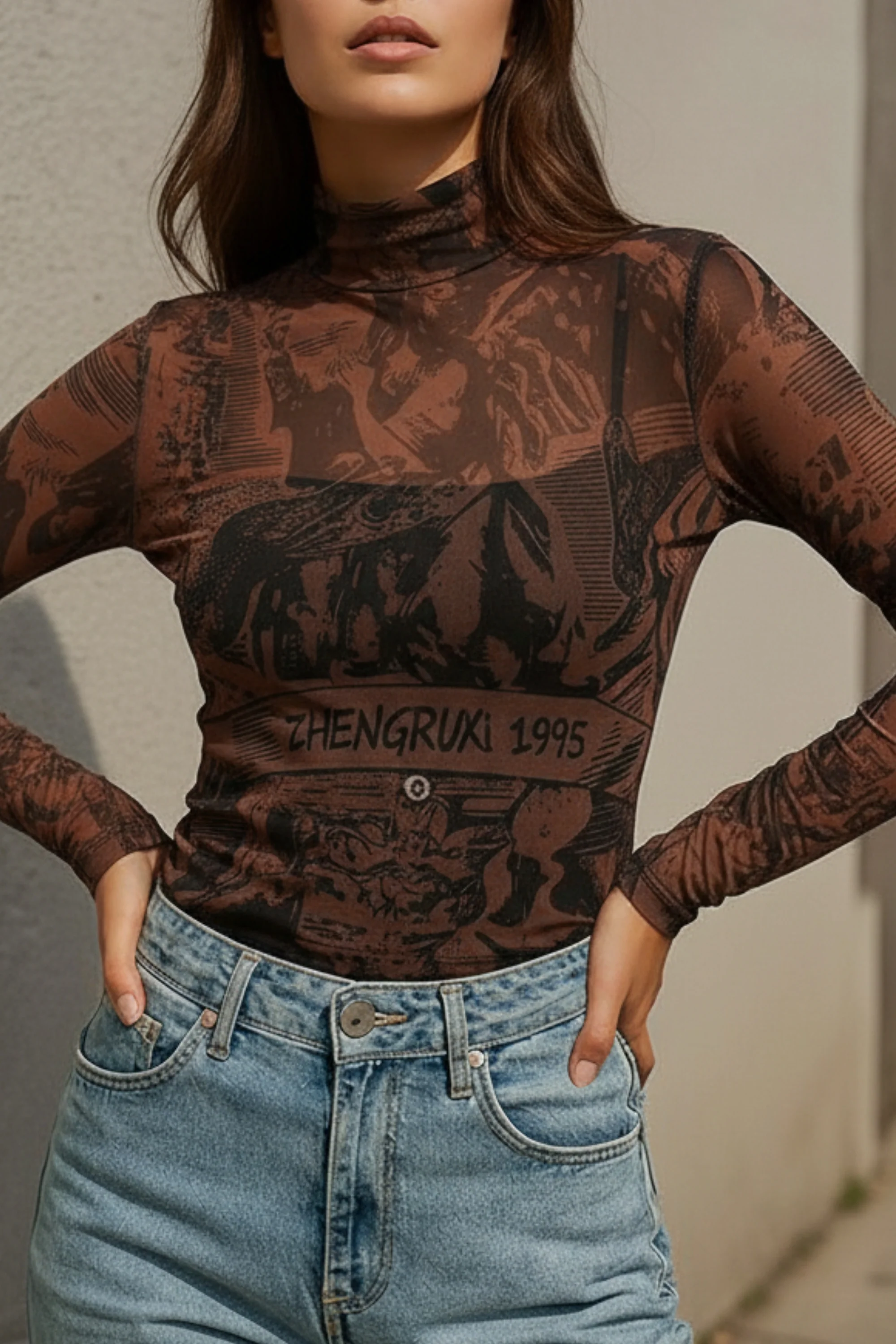 Dark Kapi Mesh Top