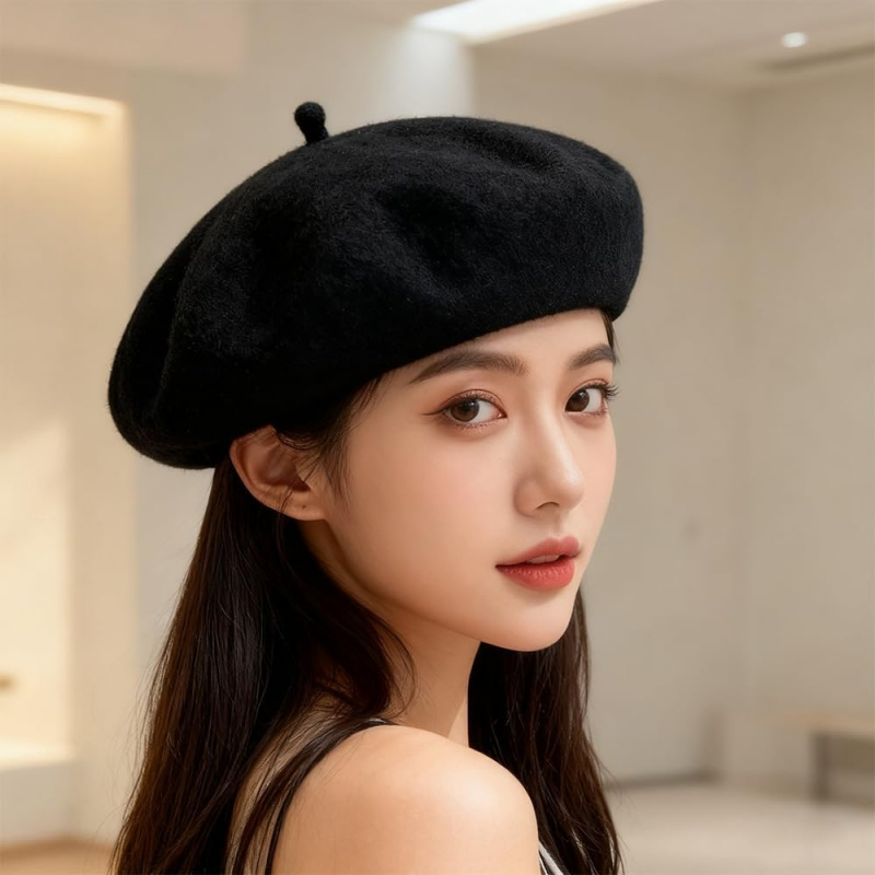 Classic French Beret Hat 10.6 Inch Width Winter