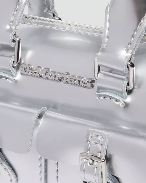 Mini Top Handle Bag Silver Metallic Patent Lamper