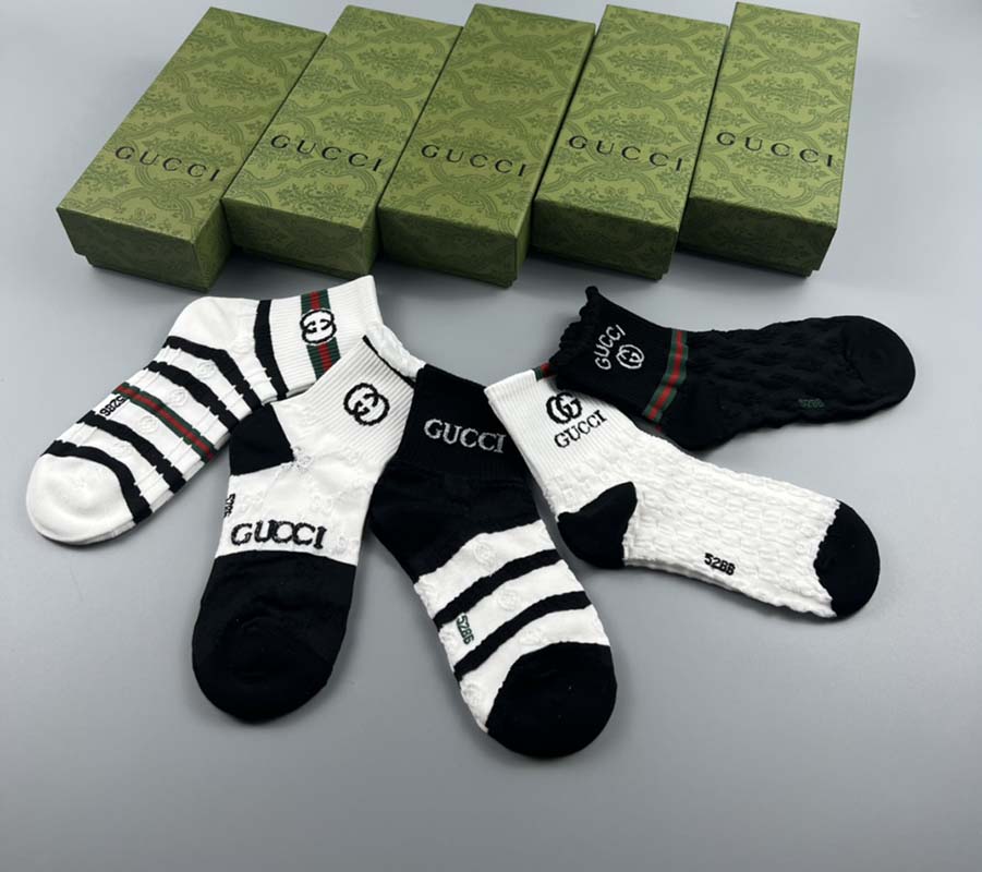 Set of 5 Pairs of Cotton Anti-bacterial Ankle Socks WZ-924000148