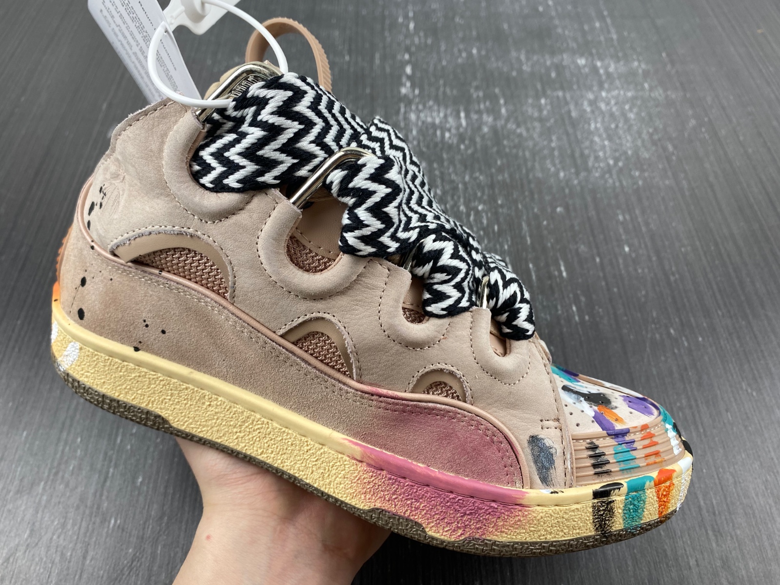 LAN Leather Curb Gallery Dept. Pale Pink Multi FW-SKDK02-DRGD-P22B5S0