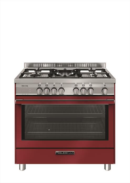 GLEM GAS - Cucina elettrica ST965MRS Classe A+-Rosso Pomodoro