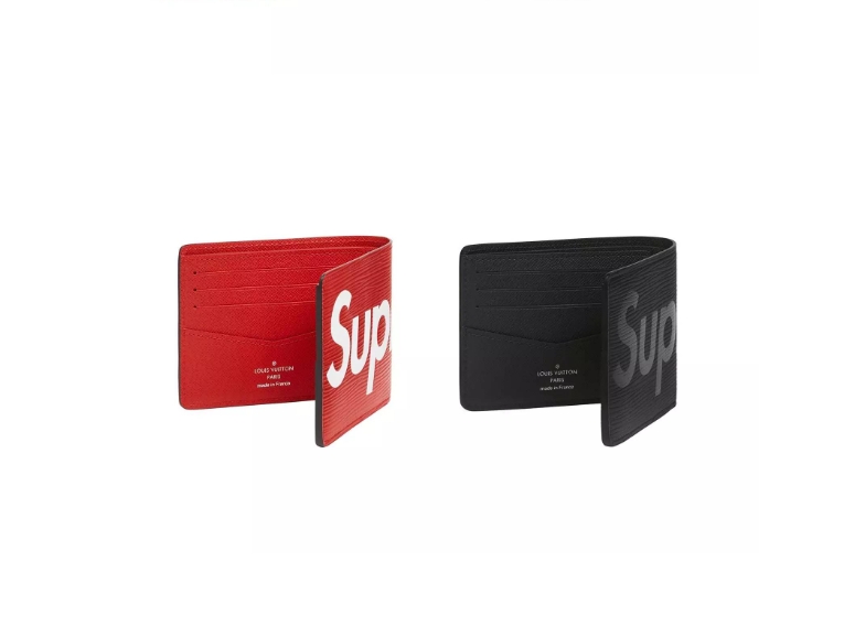 大人気コラボレーションSupreme X LOUIS VUITTON Logo ショート財布 2色