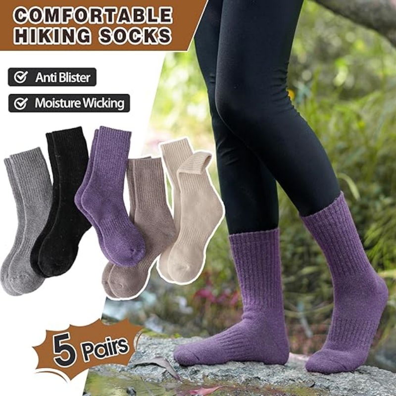 5 Pairs Womens Merino Wool Socks
