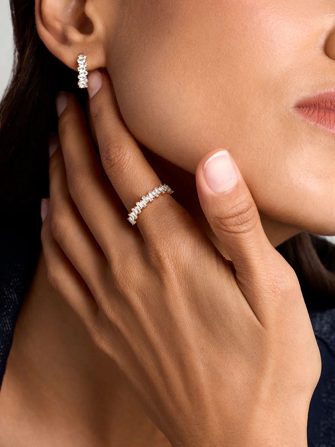 Vertical Baguette Sapphire Ring