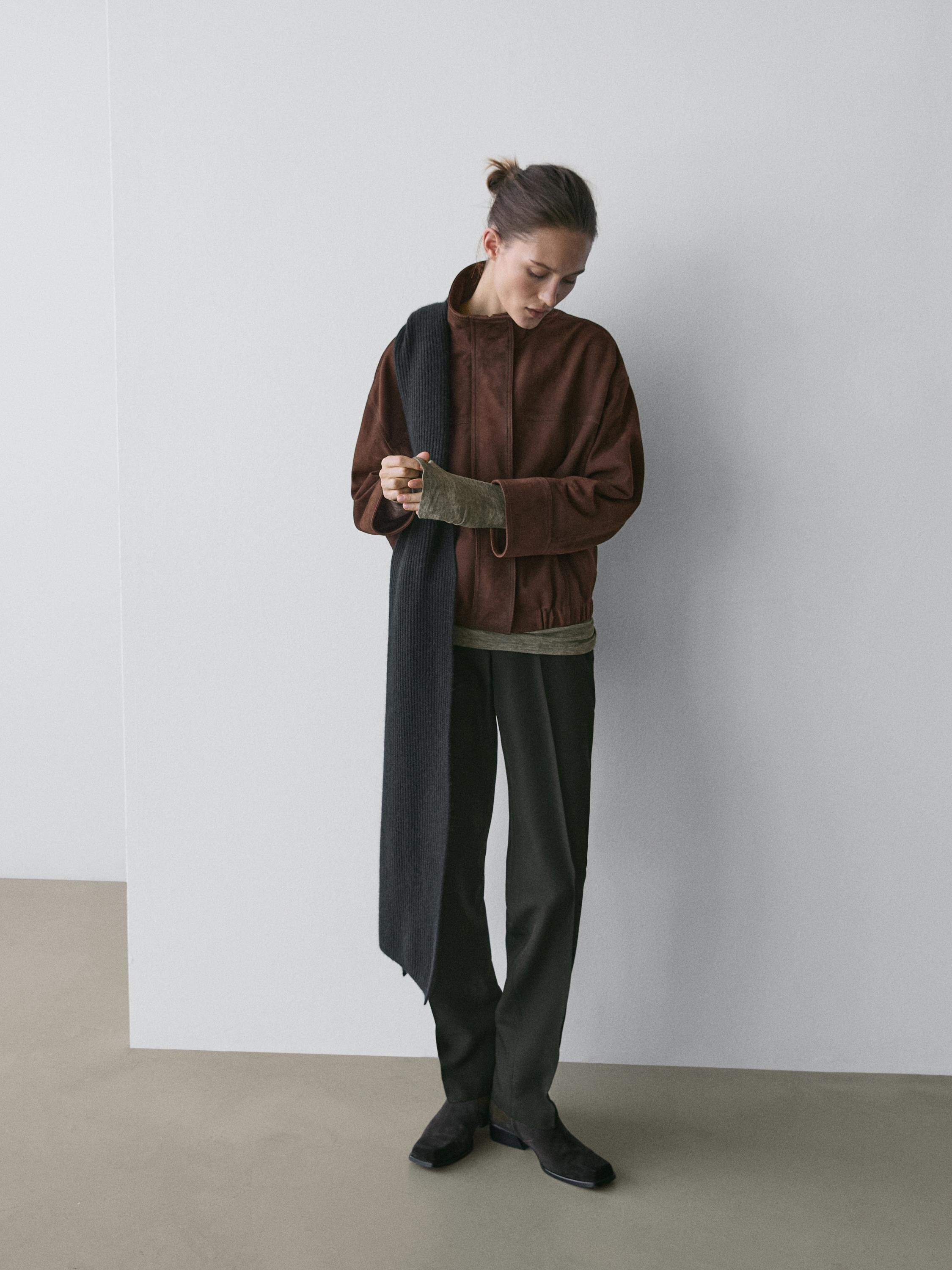 Chaqueta bomber piel ante