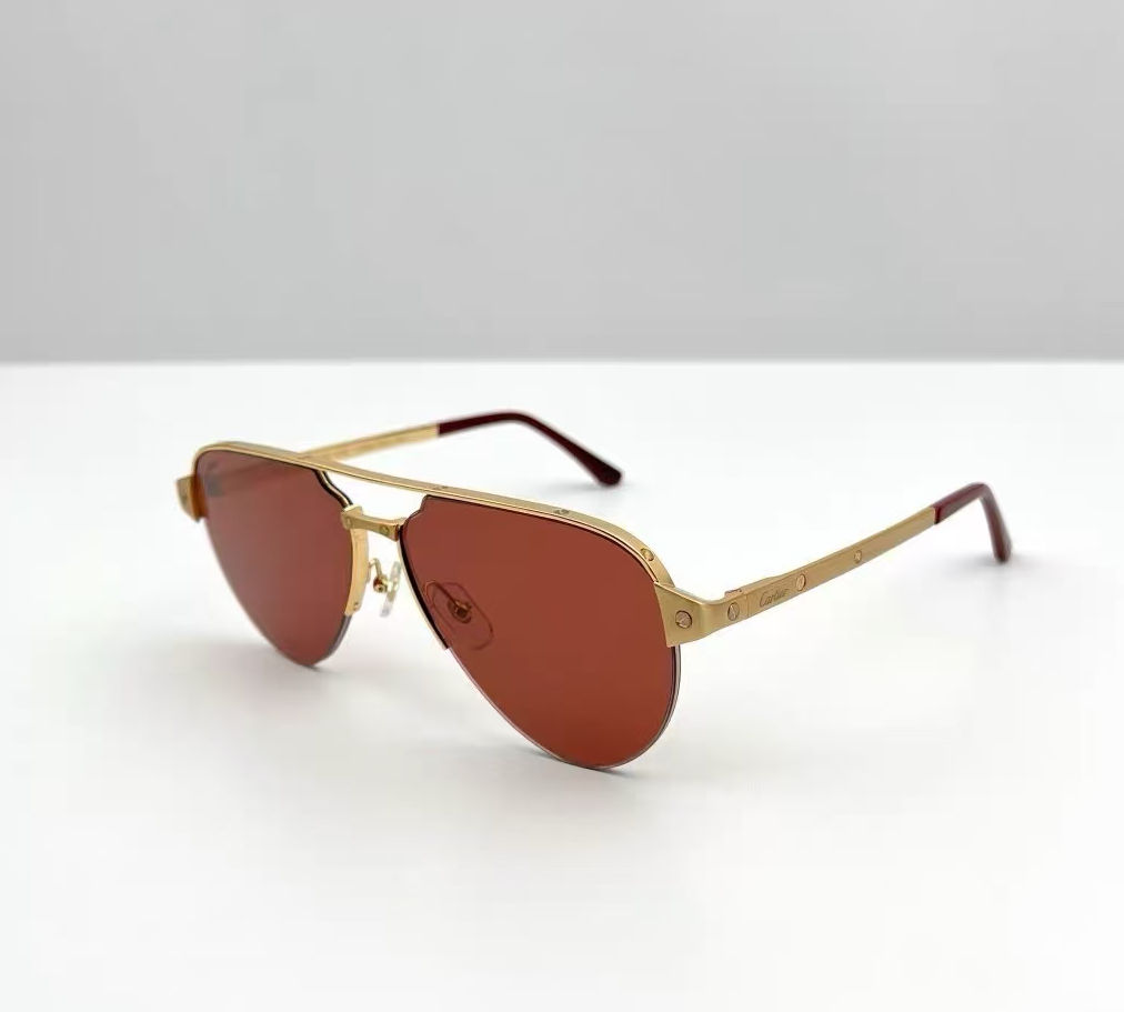 Cartier CT0034S Santos de Cartier Sunglasses Brown