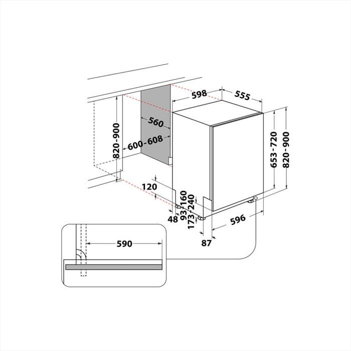 WHIRLPOOL - Lavastoviglie incasso WIO 3O540 PELG Classe B