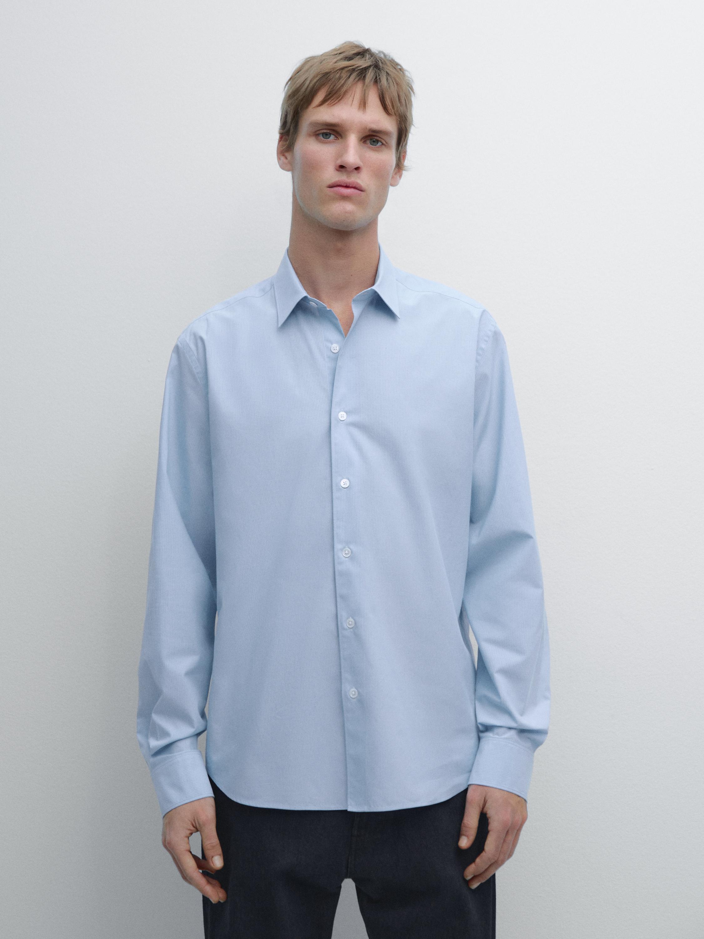 Camisa popelín rayas regular fit