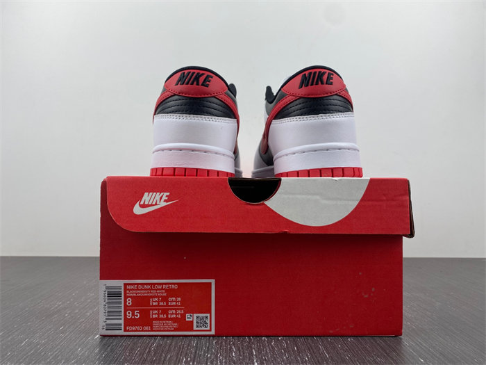 NK Dunk Low Retro White Black University Red FD9762-061