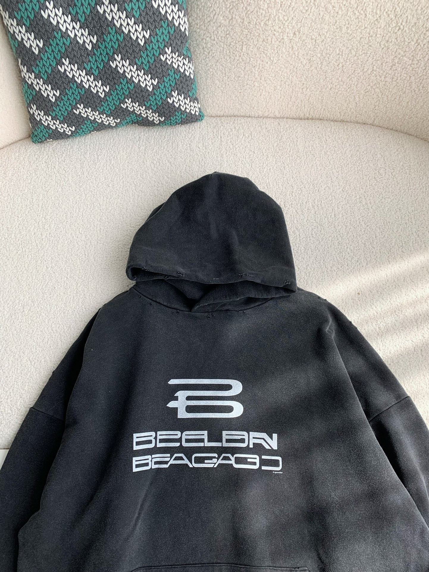 BLCG logo print sports hooded sweatshirt