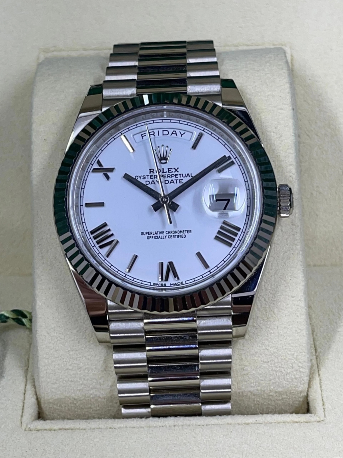 Rolex Day-Date 228236-0010 White Roman Dial