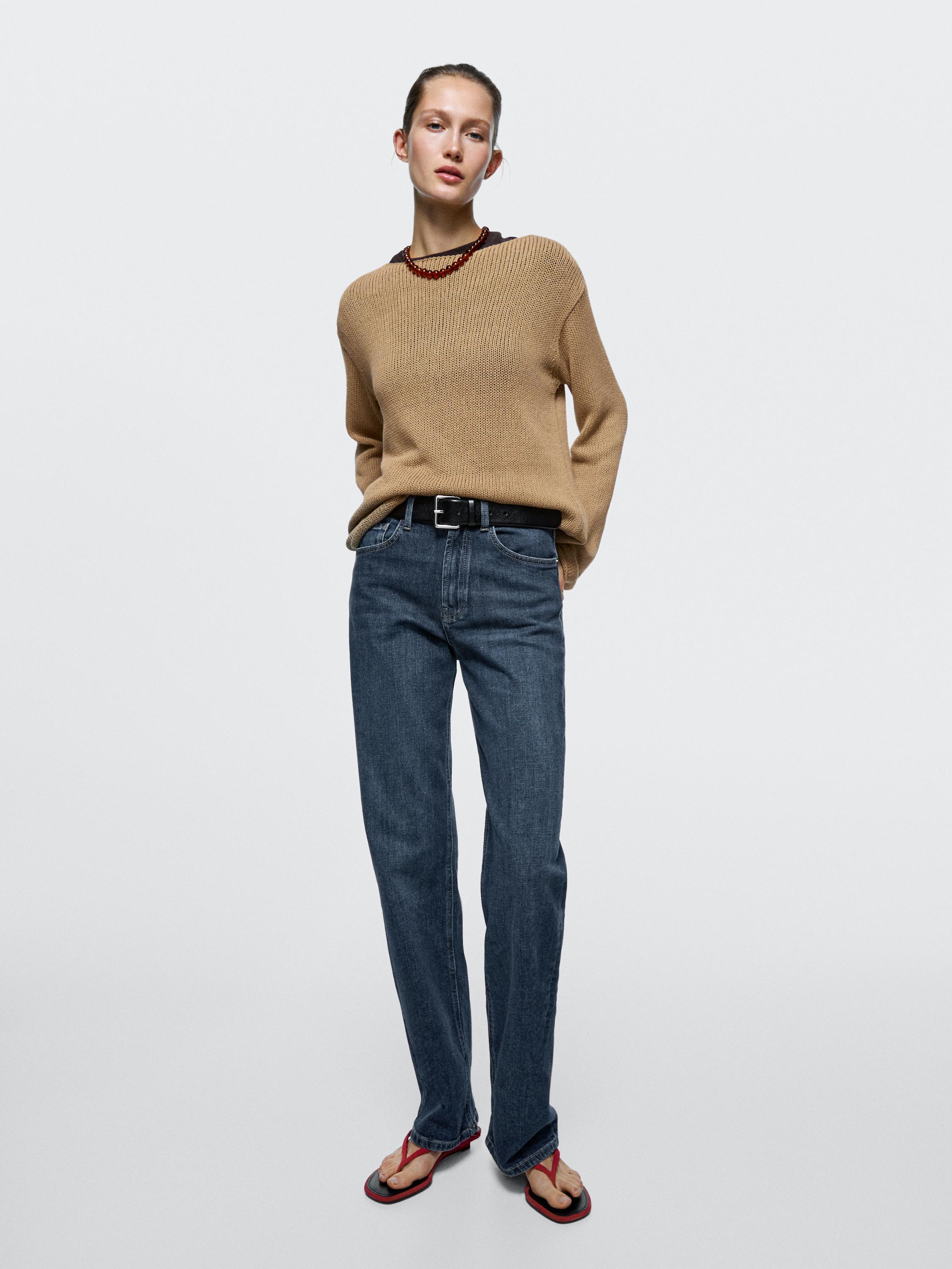 Jeans comfort straight fit tiro alto