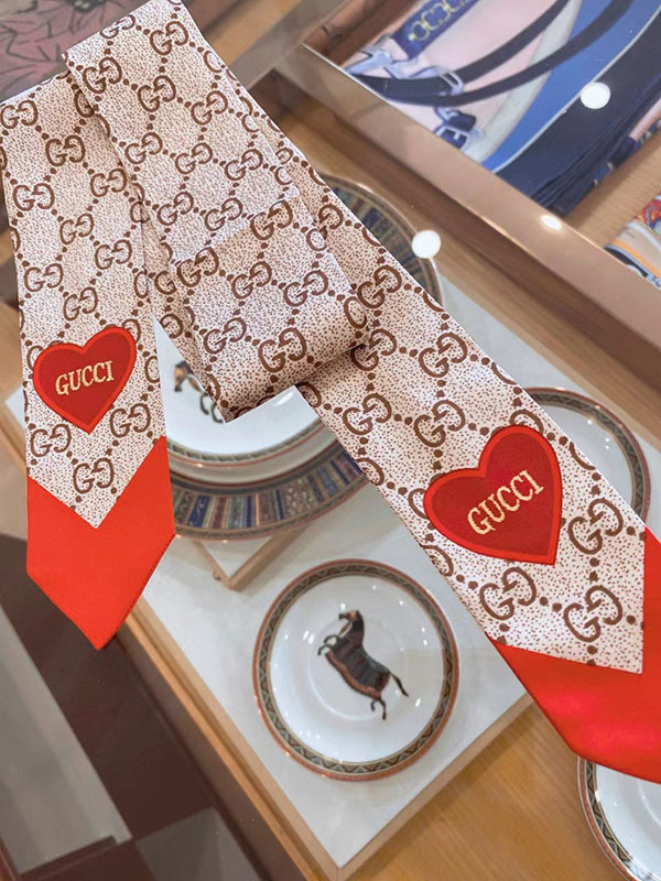 120x8cm Hearts Embroidery Handbag Ribbon Scarf Neck Bow WJ-987015