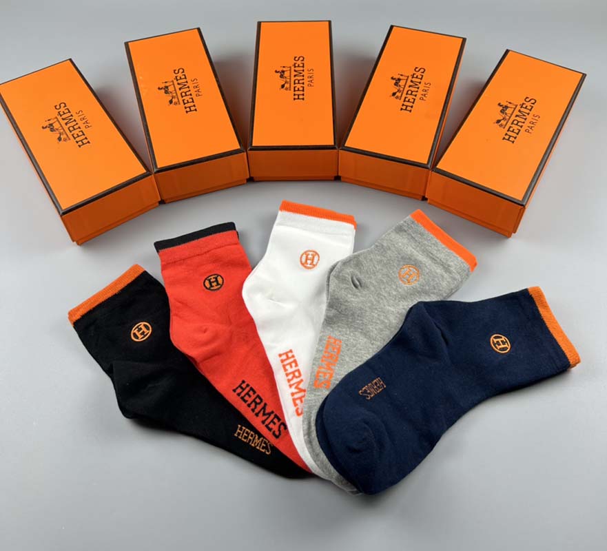 Set of 5 Pairs of Cotton sweat-absorbent Crew Socks WZ-924000212