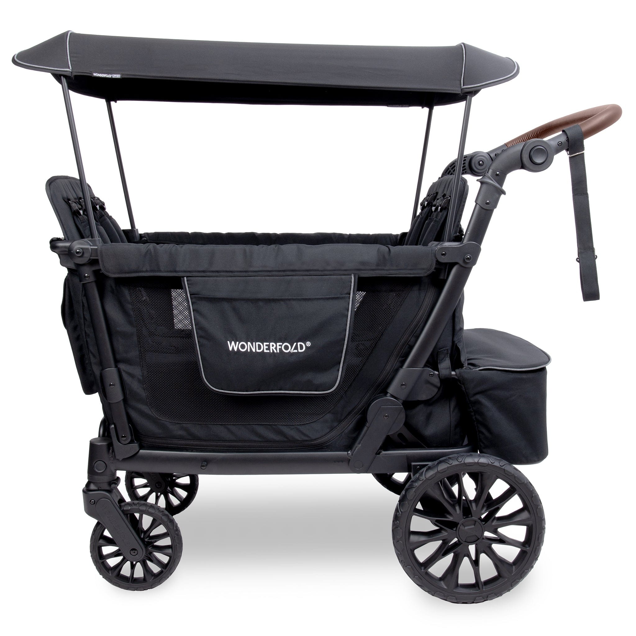 WonderFold L4 Quad (4 Seater) Stroller Wagon - Black